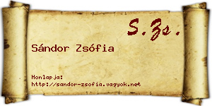 Sándor Zsófia névjegykártya